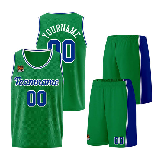 Custom Kelly Green Royal Basketball Jersey for Men Women Adult Youth Stitched Name Number Logo