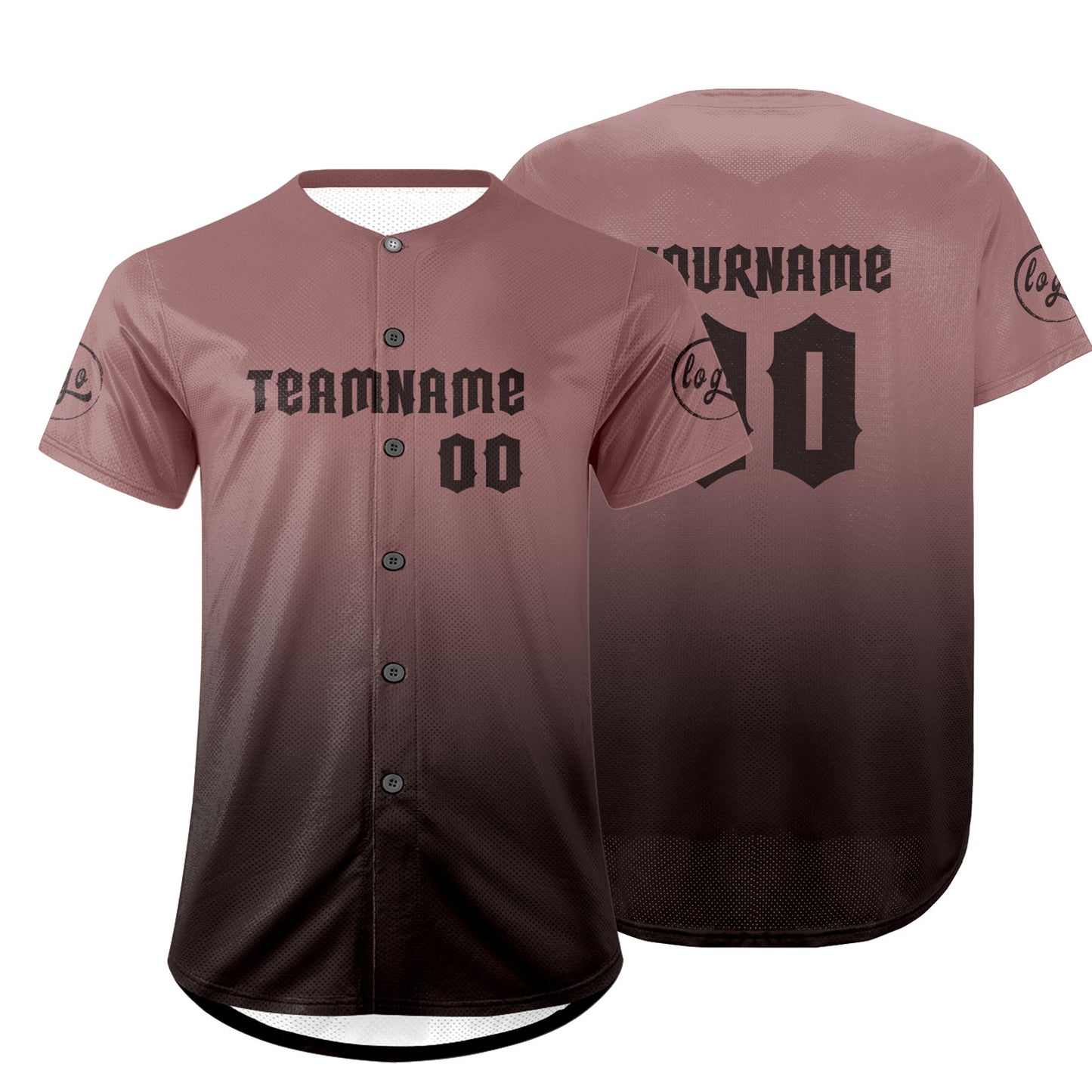 Custom Light Brown Dark Brown Baseball Jersey Personalized Gradient Team Uniforms Shirt with Name Number