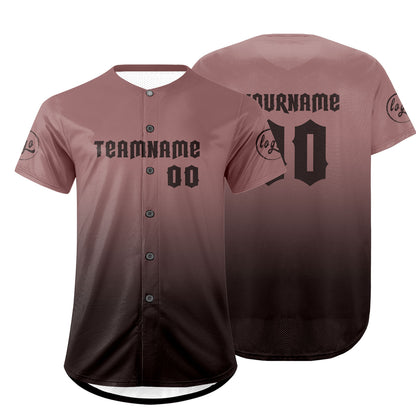 Custom Light Brown Dark Brown Baseball Jersey Personalized Gradient Team Uniforms Shirt with Name Number