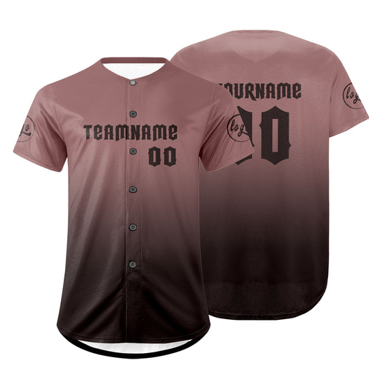Custom Light Brown Dark Brown Baseball Jersey Personalized Gradient Team Uniforms Shirt with Name Number