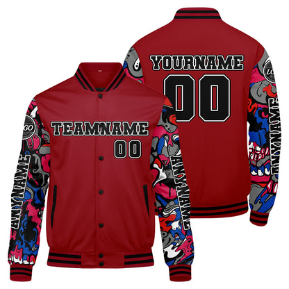 Custom Red Varsity Jackets for Men Women Youth Personalized Letterman Jackets