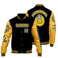 Custom Black Yellow Letterman Varsity Jacket Personalized Embroidery Printing