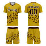 Custom Yellow Soccer Uniform Jersey Kids Adults Personalized Set Jersey Shirt