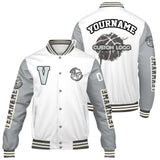 Custom White Grey Varsity Jackets for Men Women Youth Personalized Letterman Jackets