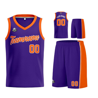 Custom Purple Orange Basketball Jersey for Men Women Adult Youth Stitched Name Number Logo