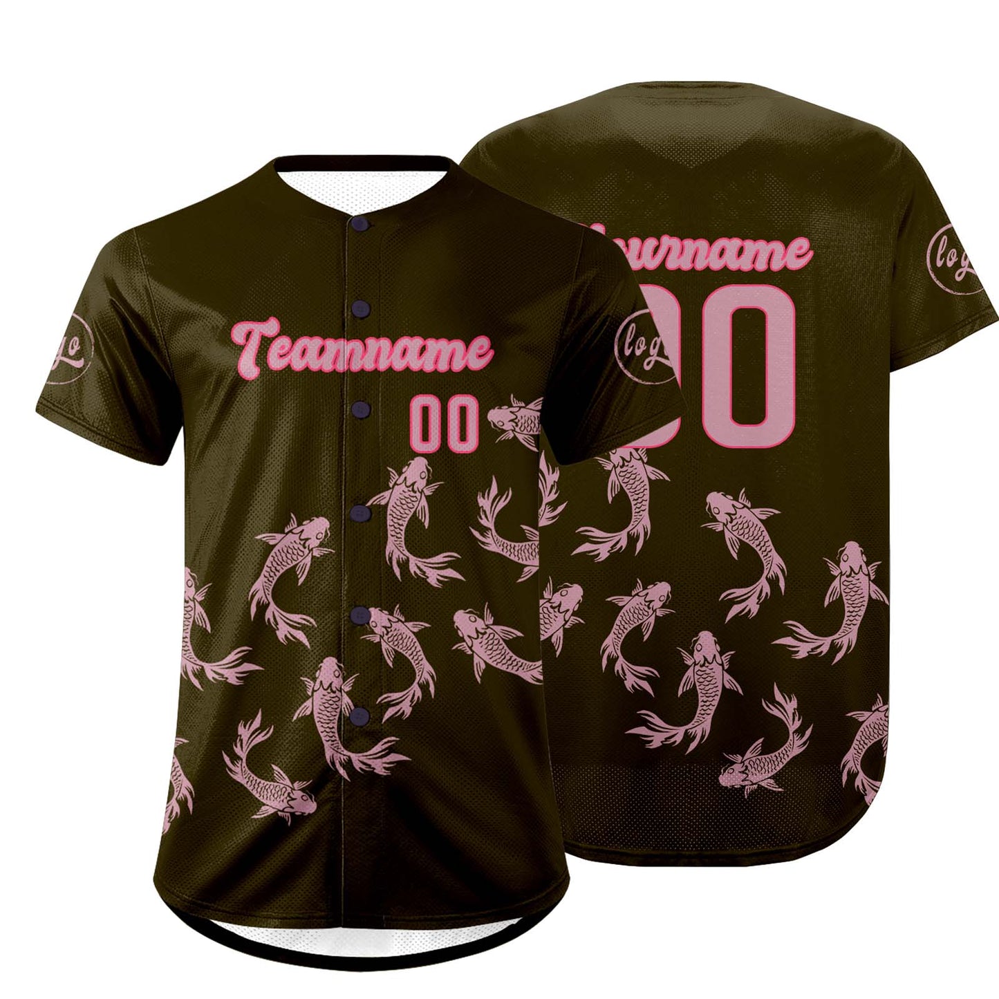 Custom Olive Green Light Pink Baseball Jersey Personalized Gradient Team Uniforms Shirt with Name Number