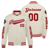 Custom Red Cream Varsity Jackets for Men Women Youth Personalized Letterman Jackets