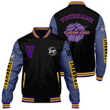 Custom Black Purple Varsity Jackets for Men Women Youth Personalized Letterman Jackets