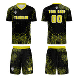 Custom Yellow Uniform Jersey Kids Adults Personalized Set Jersey Shirt