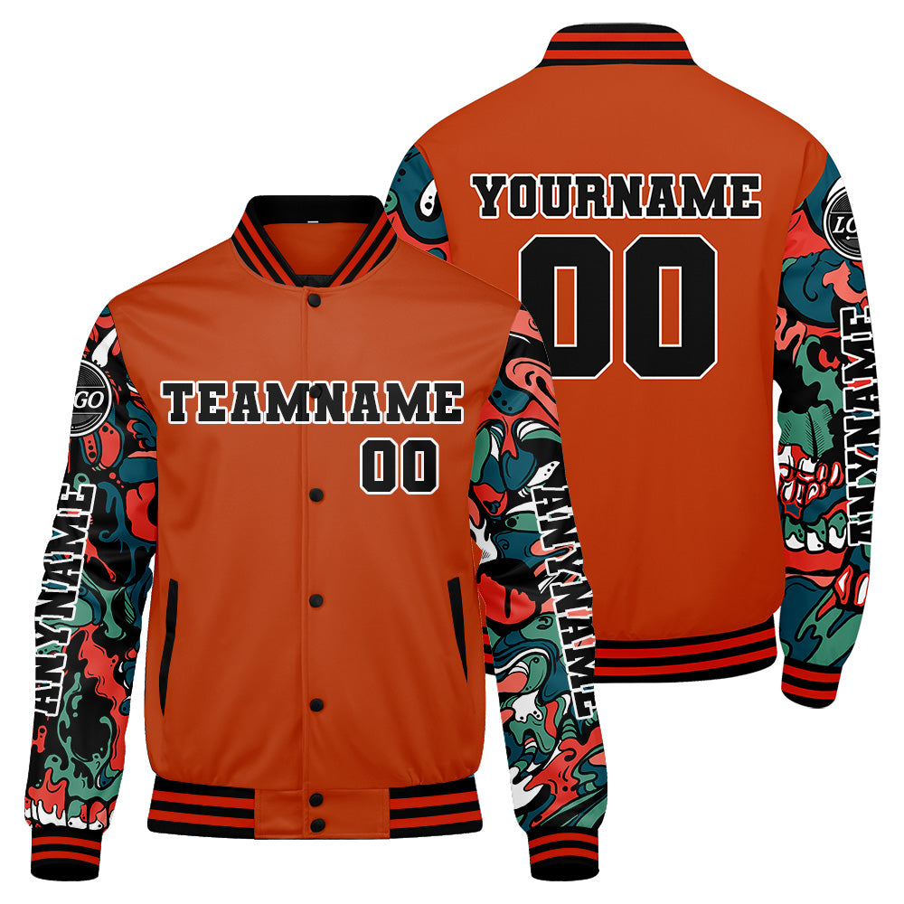 Custom Orange Varsity Jackets for Men Women Youth Personalized Letterman Jackets