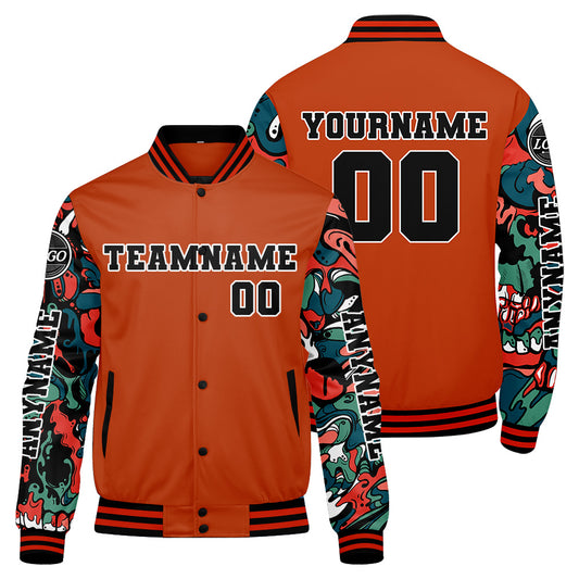 Custom Orange Varsity Jackets for Men Women Youth Personalized Letterman Jackets