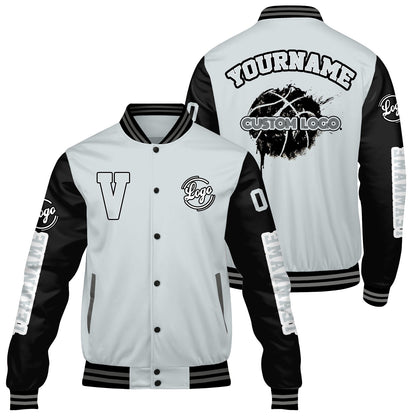 Custom Grey Black Varsity Jackets for Men Women Youth Personalized Letterman Jackets