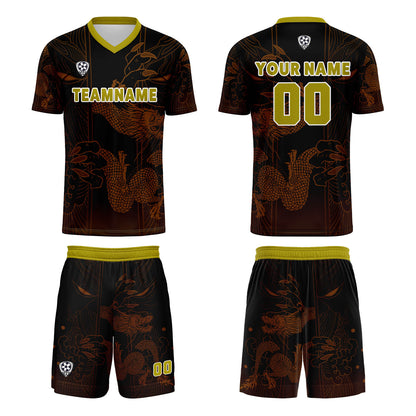 Custom Brown Black Uniform Jersey Kids Adults Personalized Set Jersey Shirt