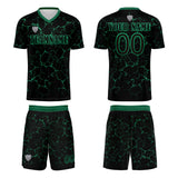 Custom Black Green Soccer Uniform Jersey Kids Adults Personalized Set Jersey Shirt