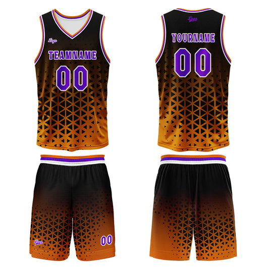 Custom Orange Purple Basketball Jersey Uniform Suit Printed Your Logo Name Number