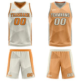 Custom Cream Orange Reversible Basketball Suit for Adults and Kids Personalized Jersey