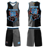 Custom Black Gray Basketball Jersey Uniform Suit Printed Your Logo Name Number