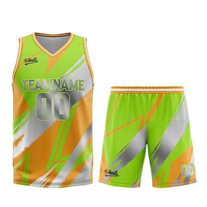 Custom Dull Green White Basketball Jersey Uniform Suit Printed Your Logo Name Number