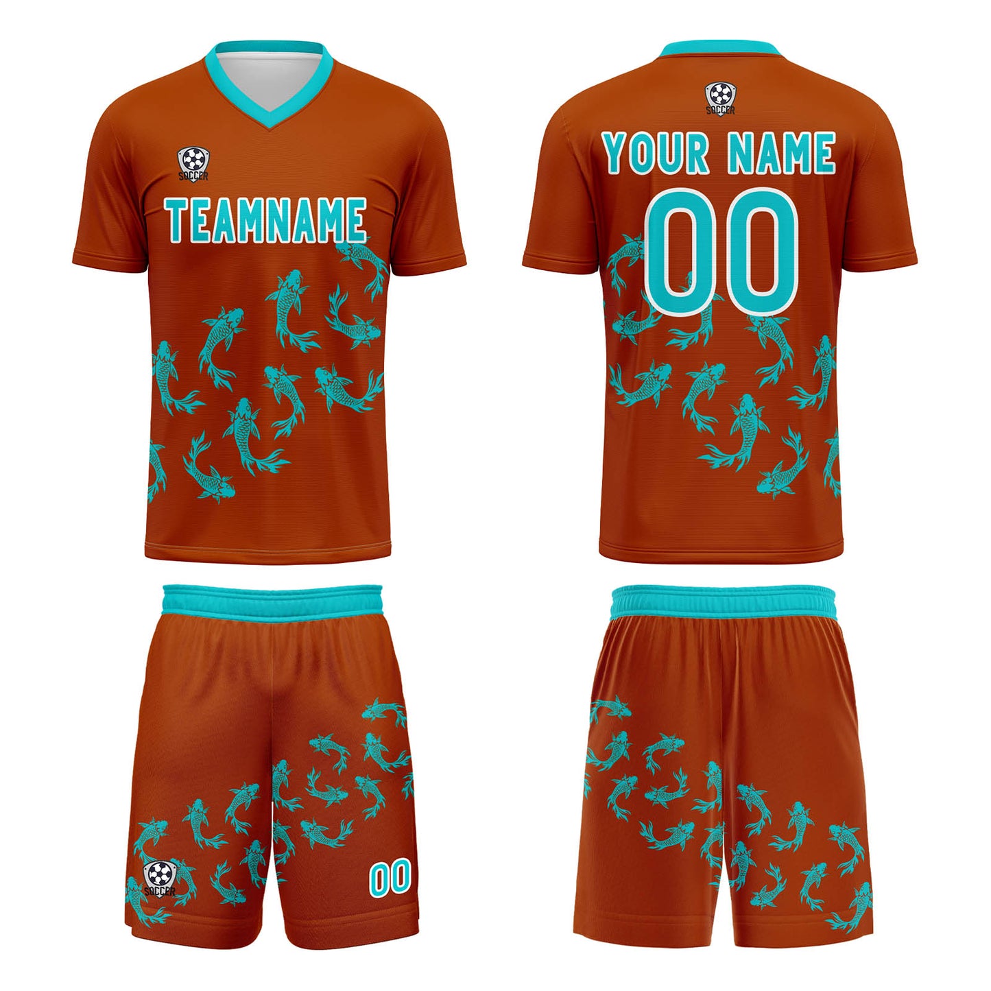 Custom Orange Soccer Uniform Jersey Kids Adults Personalized Set Jersey Shirt