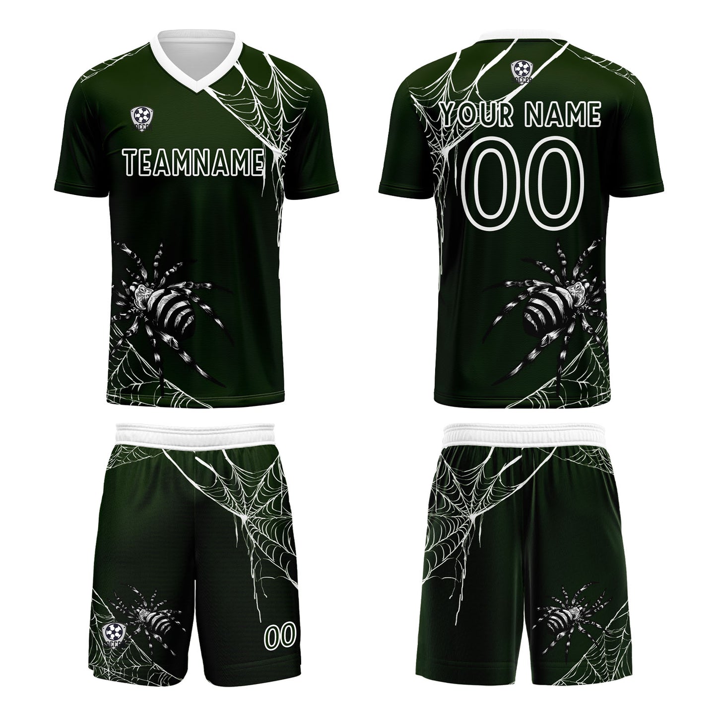 Custom Green Soccer Uniform Jersey Kids Adults Personalized Set Jersey Shirt