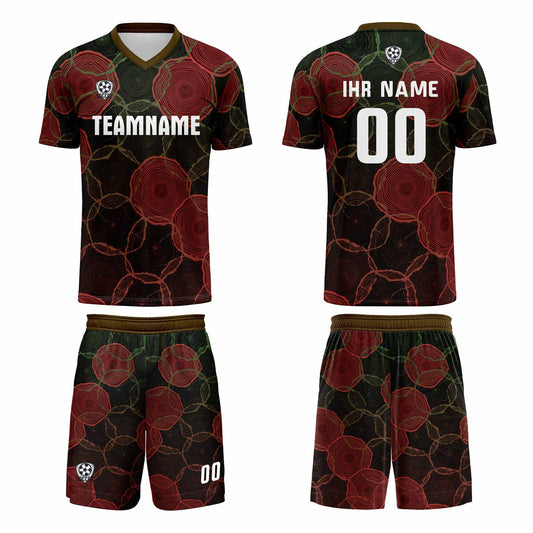Custom Black Red Uniform Jersey Kids Adults Personalized Set Jersey Shirt
