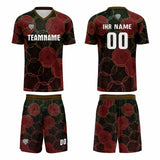 Custom Black Red Uniform Jersey Kids Adults Personalized Set Jersey Shirt