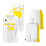 Custom White-Yellow Basketball Jersey for Men Women Adult Youth Stitched Name Number Logo