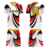 Custom White Red Uniform Jersey Kids Adults Personalized Set Jersey Shirt