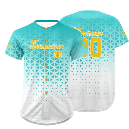 Custom Lakes Blue White Baseball Jersey Personalized Gradient Team Uniforms Shirt with Name Number