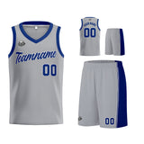 Custom Gray Royal Basketball Jersey for Men Women Adult Youth Stitched Name Number Logo
