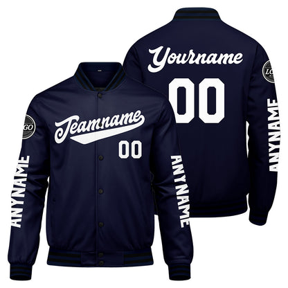 Custom Navy Varsity Jackets for Men Women Youth Personalized Letterman Jackets
