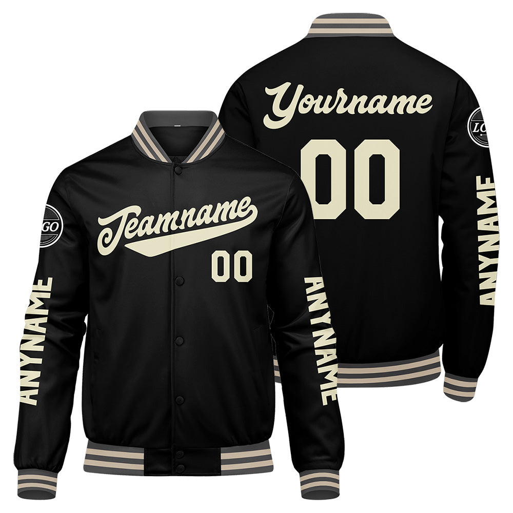 Custom Grey Black Cream Varsity Jackets for Men Women Youth Personalized Letterman Jackets