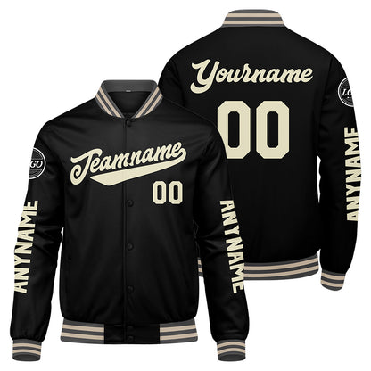 Custom Grey Black Cream Varsity Jackets for Men Women Youth Personalized Letterman Jackets