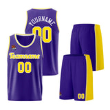 Custom Purple Yellow Basketball Jersey for Men Women Adult Youth Stitched Name Number Logo