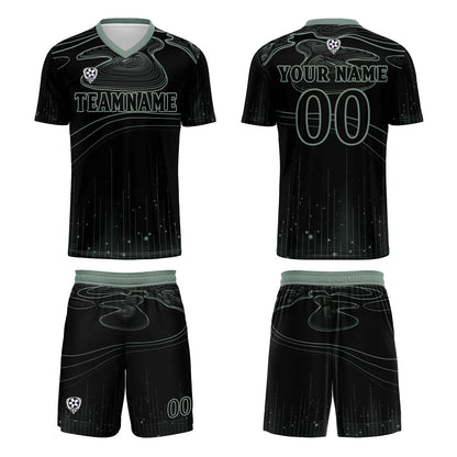 Custom Black Light Green Soccer Uniform Jersey Kids Adults Personalized Set Jersey Shirt