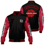 Custom Black Red Varsity Jackets for Men Women Youth Personalized Letterman Jackets