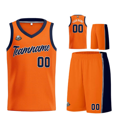Custom Orange Navy Basketball Jersey for Men Women Adult Youth Stitched Name Number Logo