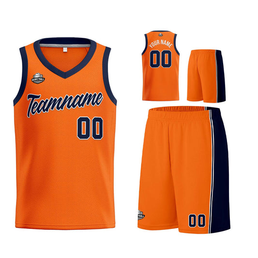 Custom Orange Navy Basketball Jersey for Men Women Adult Youth Stitched Name Number Logo