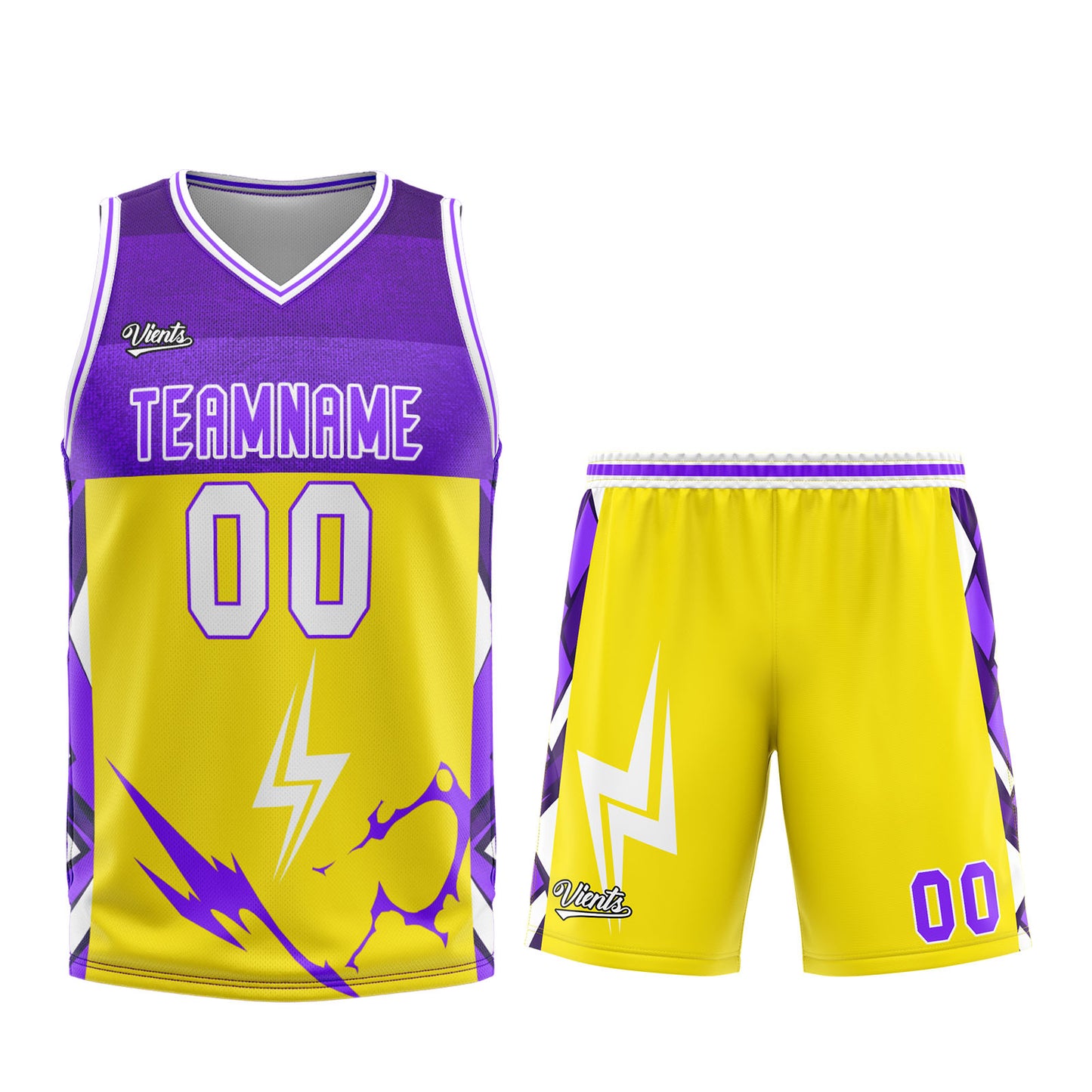 Custom Yellow Purple Basketball Jersey Uniform Suit Printed Your Logo Name Number