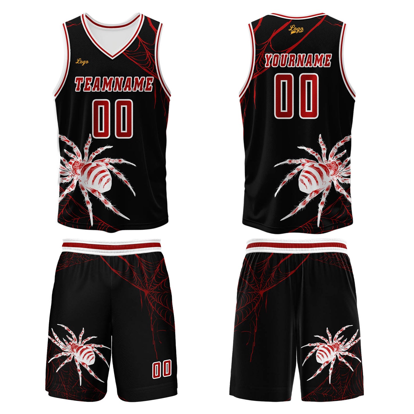 Custom Black Red Basketball Jersey Uniform Suit Printed Your Logo Name Number