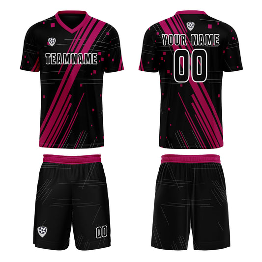 Custom Black Rose Red Uniform Jersey Kids Adults Personalized Set Jersey Shirt
