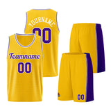 Custom Yellow Purple Basketball Jersey for Men Women Adult Youth Stitched Name Number Logo