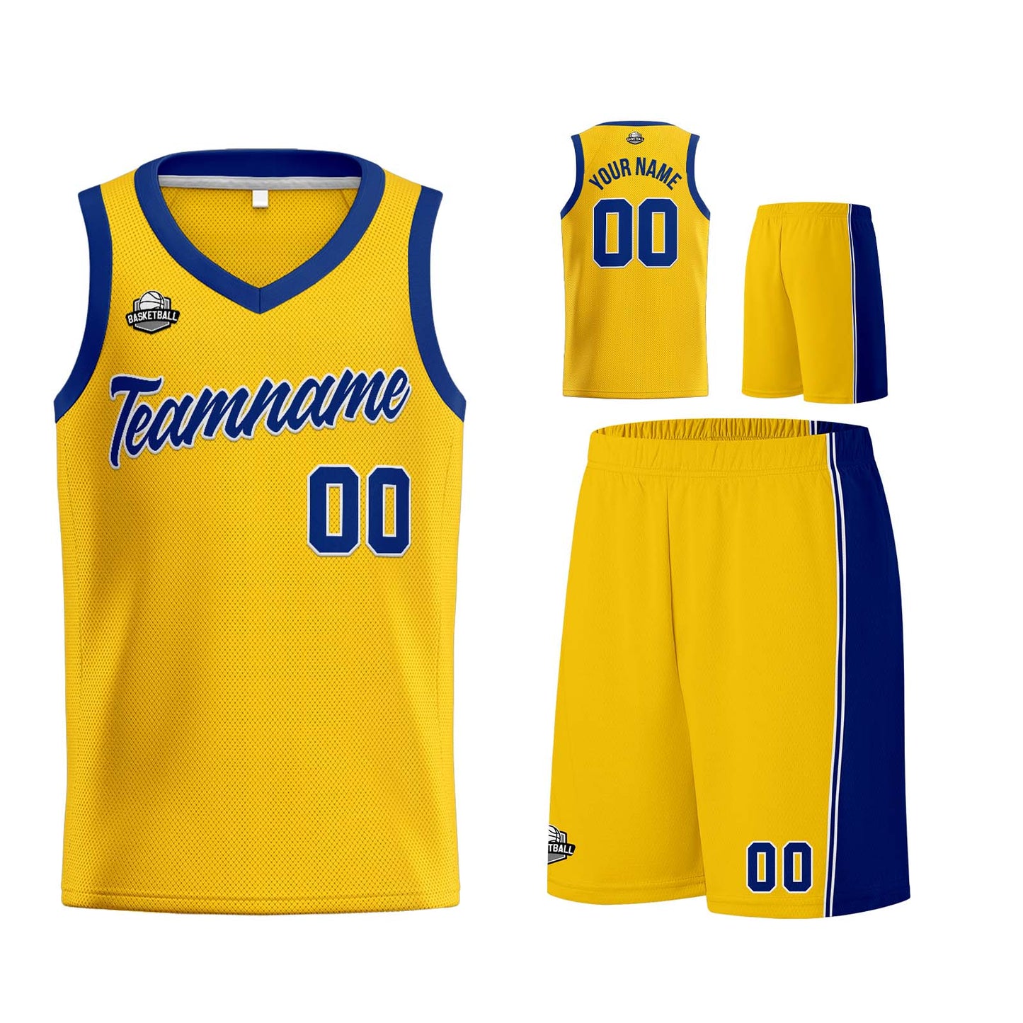 Custom Yellow Royal Basketball Jersey for Men Women Adult Youth Stitched Name Number Logo