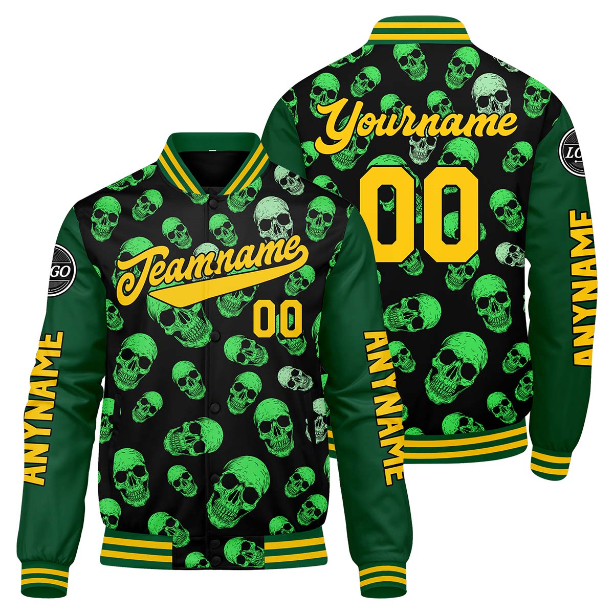 Custom Green Varsity Jackets for Men Women Youth Personalized Letterman Jackets