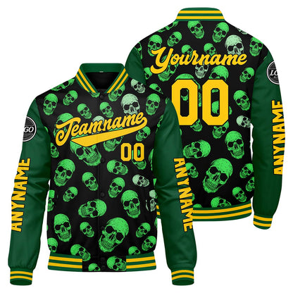 Custom Green Varsity Jackets for Men Women Youth Personalized Letterman Jackets