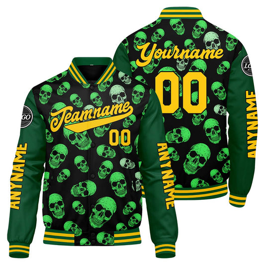 Custom Green Varsity Jackets for Men Women Youth Personalized Letterman Jackets