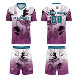 Custom Purple Blue Uniform Jersey Kids Adults Personalized Set Jersey Shirt