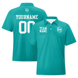 Custom Green White Football Polo Shirts  Add Your Unique Logo/Name/Number