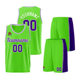 Custom Neon Green-Purple Basketball Jersey for Men Women Adult Youth Stitched Name Number Logo