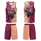 Custom Rose Red Basketball Jersey Uniform Suit Printed Your Logo Name Number
